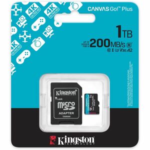 microSDXC Kingston Canvas Go! Plus - 1 TB - Classe 10 di tipo UHS-I (U3) - V30 - 200 MB/s Lettura - 160 MB/s Scrittura