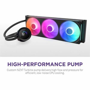 NZXT Kraken Plus 360 RGB RL-KR360-W2 Cooling Fan/Water Block - CPU - 3 x Fan(s) - 127.51m³/h Maximum Airflow - 2400 rpm - 