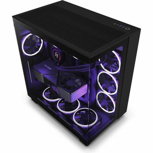NZXT H9 Flow CM-H92FB-01 Computer Case - ATX Motherboard Supported - Mid-tower - Glass, Tempered Glass, Steel, Galvanized 