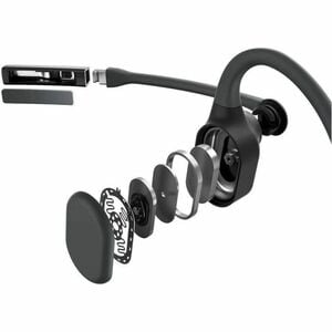 Shokz OpenComm2 Wireless Behind-the-head, Behind-the-ear Stereo Earset - Black - Binaural - Open - 3000 cm - Bluetooth - 2
