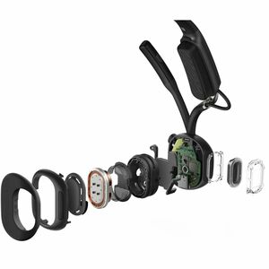 Shokz OpenMeet Sem fios Headset, Na orelha, Fixo à orelha Estéreo Fone de ouvido - Preto - Binaural - Supra-aural - 2900 c