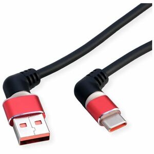 ROLINE USB 2.0 Kabel, Typ-C - Typ-A, ST/ST, 360° Rotation, schwarz / rot, 2 m