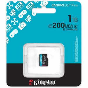 Kingston Canvas Go! Plus 1 TB microSDXC - 1 Pack - 200 MB/s Leitura - 160 MB/s Gravar