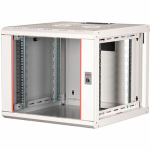 Roline 9U Wandmontierbar Geschlossener Schrank Rackschrank für Networking450 mm Rack Depth - Hellgrau - Glas, Stahl, Blech