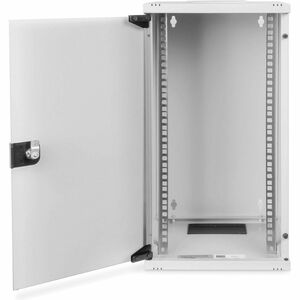 Roline 12U Wandmontierbar Geschlossener Schrank Rackschrank für Networking270 mm Rack Depth - Hellgrau - Glas, Stahl, Blech