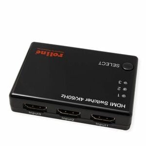 Roline Audio/Video-Schalter - Kabel - 3840 x 2160 - 4K - 2160p - 3 Eingabegerät - 1 Display - Monitor, Projektor, DVD-Play