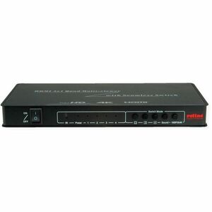 Roline HDMI-Switcher - Schwarz - 4 x Inputs - 1 x Ausgänge - 4 x HDMI Ein - 1 x HDMI Aus - TV, Monitor, Blu-ray-Disc-Playe