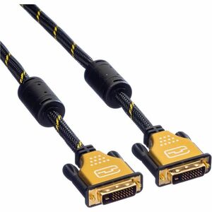 Roline Gold 3 m DVI-D Videokabel - Cable for Monitor - Unterstützt bis zu3840 x 2160 - Abschirmung - Golden Beschichteter 
