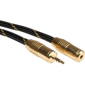 Roline 5 m Klinke Audiokabel - Cable for Audiogerät - Verlängerungskabel - Abschirmung - Golden Beschichteter Stecker - Go