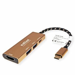 Roline USB 3.2 Gen. 2 (3.1 Gen. 2) Typ-C Docking Station für Notebook, TV, Monitor, Projektor, Tastatur, Maus, Festplatte,