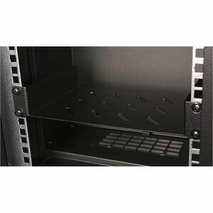 Roline 1U Rackmount Rack-Regal für Speichermedien, Schrank - Schwarz - Stahl, Blech