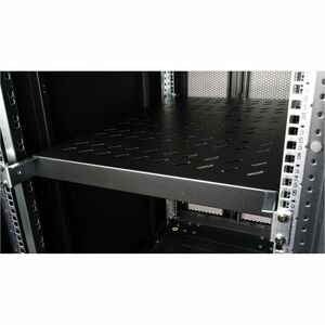 Roline 1U Rackmount Rack-Regal für Speichermedien, Gehäuse, Schrank, Server, Networking - Schwarz - Stahl, Blech - 50 kg M