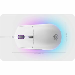 SteelSeries Rival 3 Gen 2 Gaming Mouse - TrueMove Core - Cable - White - 8500 dpi - 6 Button(s) - Right-handed