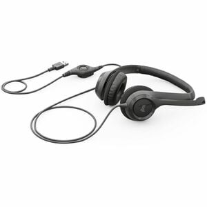 Logitech H390 Wired Over-the-head Stereo Headset - Midnight Black - Binaural - Supra-aural - 32 Ohm - 20 Hz to 20 kHz - 19