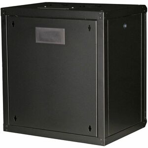 Roline 12U Wall Mountable Enclosed Cabinet Rack Cabinet for Network Equipment370 mm Rack Depth - Jet Black - Rubber, Sheet