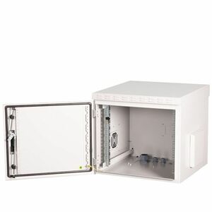 Roline 9U Wall Mountable, Pole Mountable Enclosed Cabinet Rack Cabinet for Networking535 mm Rack Depth - Light Grey - Stee