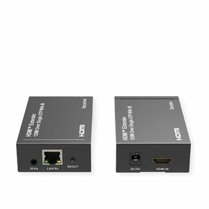 Roline Video Extender Transmitter/Receiver - Wired - 120 m Range - 2 x Network (RJ-45) - 1 x HDMI In - 1 x HDMI Out - 1 - 