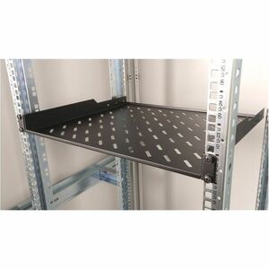 Roline 1U Rack-mountable Rack Shelf for Rack - Black - 15 kg Maximum Weight Capacity