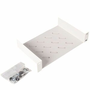 Roline 1U Rack-mountable Rack Shelf for Enclosure - Light Grey - Steel, Sheet Metal