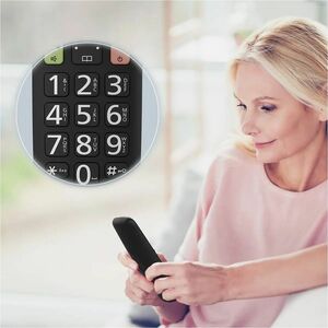 Panasonic KX-TGU110 DECT Cordless Phone - Black - 1 x Phone Line - Speakerphone - Hearing Aid Compatible
