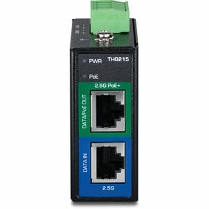 TRENDnet TI-IG215 PoE+ Injector - TAA Compliant - 48 V DC, 57 V DC Input - 1 x 2.5 Gigabit Ethernet Input Port(s) - 1 x 2.