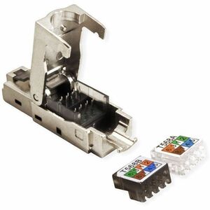 Value Network Connector - 1 x RJ-45 Network - Male - Shielding - Silver
