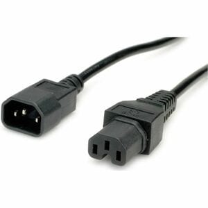 Value Standard-Stromkabel - 3 m - IEC 60320 C14 / IEC 60320 C15 - 250 V AC / 10 A - Schwarz - Hohe Temperaturbeständigkeit