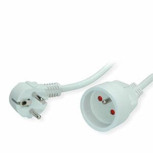 Value Verlängerungskabel - 3 m - Frankreich, Tschechien, Slowakei - CEE 7/7 / CEE 7/5 - 250 V AC / 16 A - Weiß