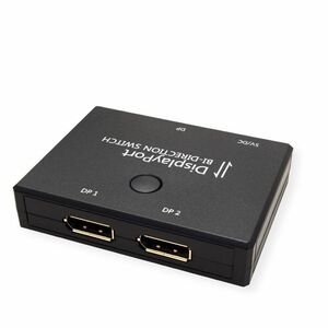 Roline Video Switchbox - Cable - 3840 x 2160 - 4K - DVD Player, Monitor, Projector, TV - 1 x USB - 2 x DisplayPort In - 1 