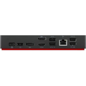 Lenovo ThinkPad 12 Port(s) USB Type C Docking Station for Monitor, Notebook, Desktop PC - Charging Capability - 90 W - Bla