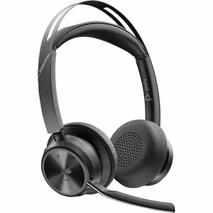 Poly Voyager Focus 2 有线/无线 头戴式 立体声 耳机 - 黑 - Microsoft Teams认证 - Google Assistant, Siri - 双声道 - 上耳式 - 9100 cm - 蓝牙 - 10.2 c