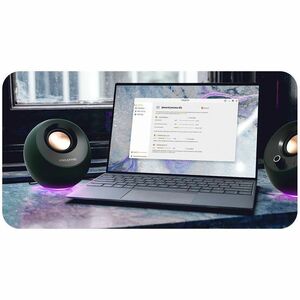 Creative Pebble Pro 2.0 Bluetooth Speaker System - 10 W RMS - Black - Desktop - 1