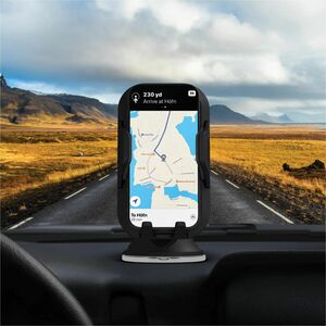 dbramante1928 ApS re-charge Smartphone, Car SmartPhone Holder - 130 mm x 210 mm x 65 mm x - Recycled Plastic - Black - Suc