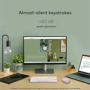 Asus Marshmallow KW100-RC-CP Keyboard - Wireless Connectivity - Rose Clay - Scissors Keyswitch - Bluetooth - 5 - 10 m (393