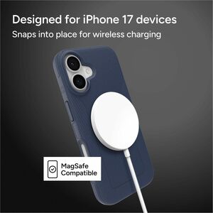ZAGG Luxe Snap Case for Apple iPhone 17 Smartphone - Textured Grip - Navy Blue - Drop Resistant, Impact Resistant, Scratch