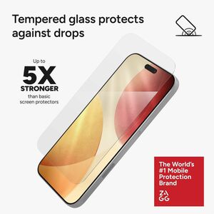 invisibleSHIELD Glass Elite Aluminosilicate Tempered Glass Screen Protector for Apple iPhone 17 Pro Max - Transparent - Fo