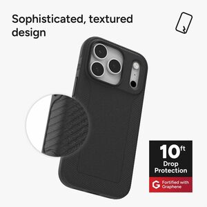 ZAGG Luxe Snap Case for Apple iPhone 17 Pro Smartphone - Textured Panels - Black - Impact Resistant, Scratch Resistant, Dr