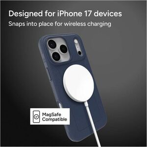 ZAGG Luxe Snap Case for Apple iPhone 17 Pro Max Smartphone - Grip Texture, Textured Panel - Navy - Drop Resistant, Impact 