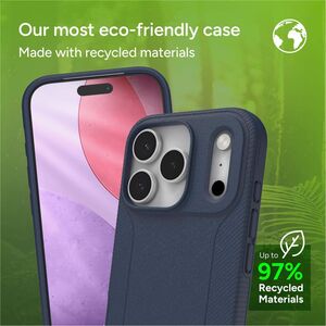 ZAGG Luxe Snap Case for Apple iPhone 17 Pro Smartphone - Textured Sides/Back/Grip - Navy - 1 - Drop Resistant, Scratch Res