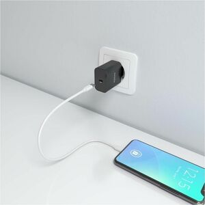 CARGADOR GAN 20W 1XUSB-C PD3.0 NEGRO