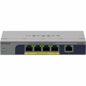 Netgear Business GS105P 5 Ports Ethernet Switch - Gigabit Ethernet - 10/100/1000Base-T - 2 Layer Supported - 67.50 W Power