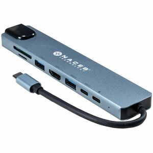 Naceb USB Tipo C Base de conexión - Lector de tarjeta memoria - SD, TransFlash - 4 x puertos USB - 1 x USB 2.0 - 1 x USB 3