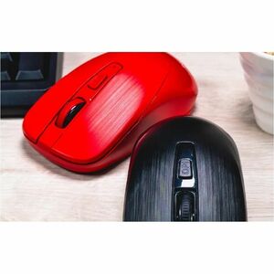 Mouse Naceb - Radiofrecuencia - USB - 3 Botón(es) - Rojo - Inalámbrico - 2.40GHz - 1600 dpi - Rueda de desplazamiento - 1 