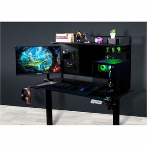 Naceb Mesa para gaming - Forma 'T' Base - 2 Legs - Altura ajustable - 1180mm Altura - Juegos - Fibra de carbono negro - Acero
