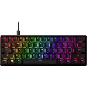 HyperX Alloy Origins 60 Rugged Gaming Keyboard - Cable Connectivity - USB Type C Interface - RGB LED - English (US) - Blac