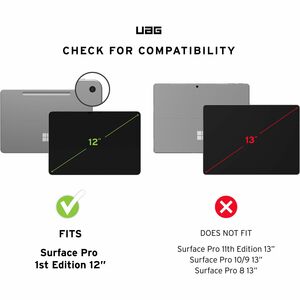 Urban Armor Gear Metropolis SE Rugged Case for Microsoft Surface Pro Tablet - Black - Impact Resistant, Drop Resistant, Sh