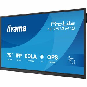 iiyama TE7512MIS-B4AG 1905 mm 4K UHD LCD Collaboration Display - ARM Cortex A72 + A53 - 8 GB - Touchscreen - 16:9 Seitenve