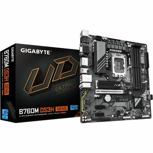 GIGABYTE Ultra Durable B760M DS3H GEN5 Desktop Motherboard - Intel B760 Chipset - Socket LGA-1700 - Micro ATX - Core, Pent