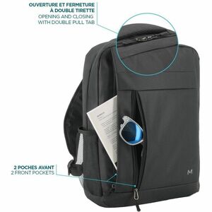 MOBILIS Essential Carrying Case (Backpack) for 35.6 cm (14") to 40.6 cm (16") Notebook - Black - Shoulder Strap, Handle - 