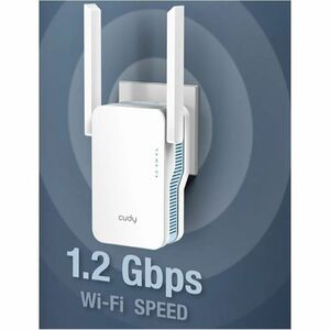 Cudy RE1200 Dual Band Wi-Fi 5 IEEE 802.11 a/b/g/n/ac 1.14 Gbit/s Wireless Range Extender - 2.40 GHz, 5 GHz - 2 x External 